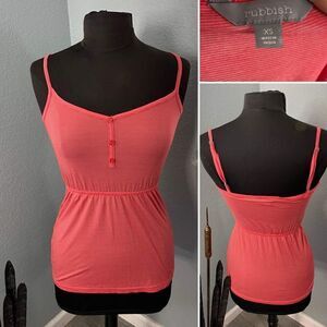 Rubbish Women's Red and White Striped Size XSmall Tank Top